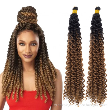 Wholesale Water Wave Crochet Hair Ombre Color Synthetic Crochet Hair Extensions Water Wave Bundles Crochet Hair